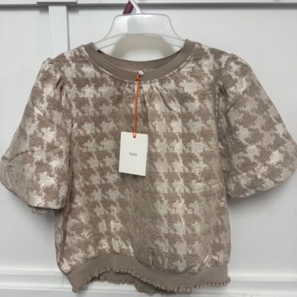 Voy Tops - Voy Shirt - Houndstooth Pattern Size L NWT